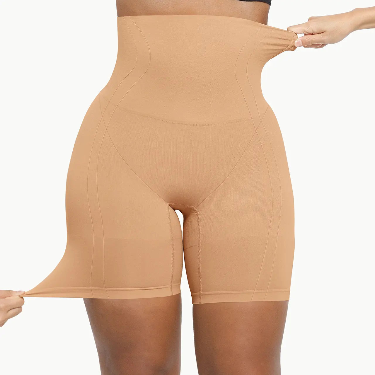 Shapellx Women's Seamless High-Waisted Sculpting Shorts for Tummy Control and Thigh Slimming