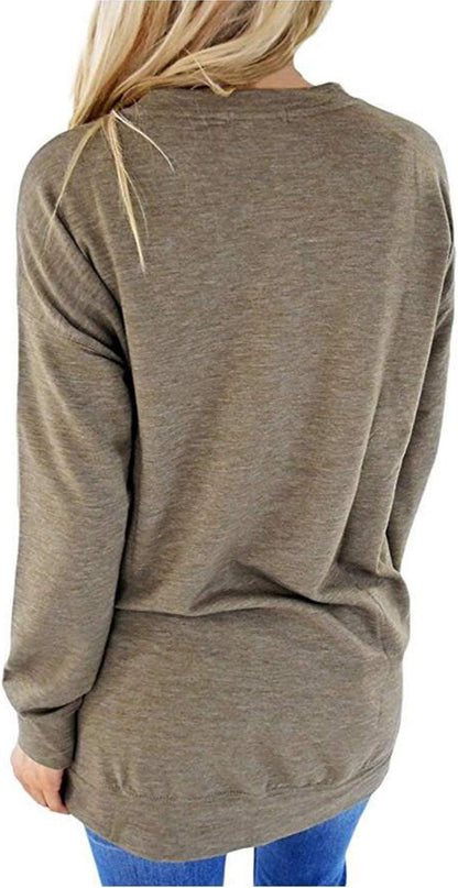 Women's Casual Faith Graphic Round Neck Sweatshirt with Pocket