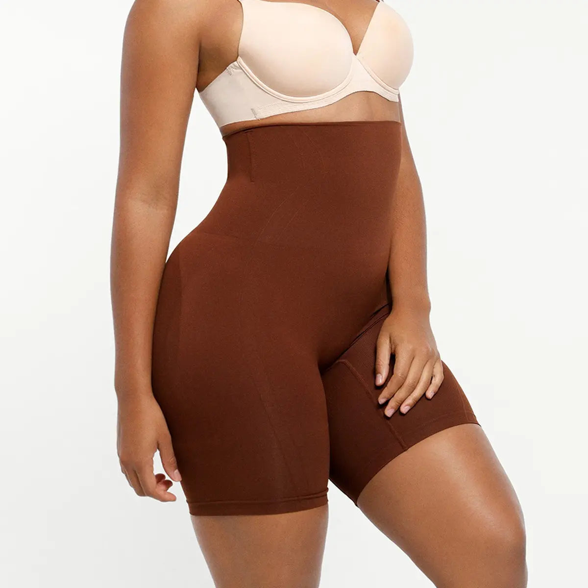 Shapellx Women's Seamless High-Waisted Sculpting Shorts for Tummy Control and Thigh Slimming