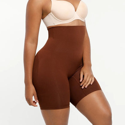 Shapellx Women's Seamless High-Waisted Sculpting Shorts for Tummy Control and Thigh Slimming