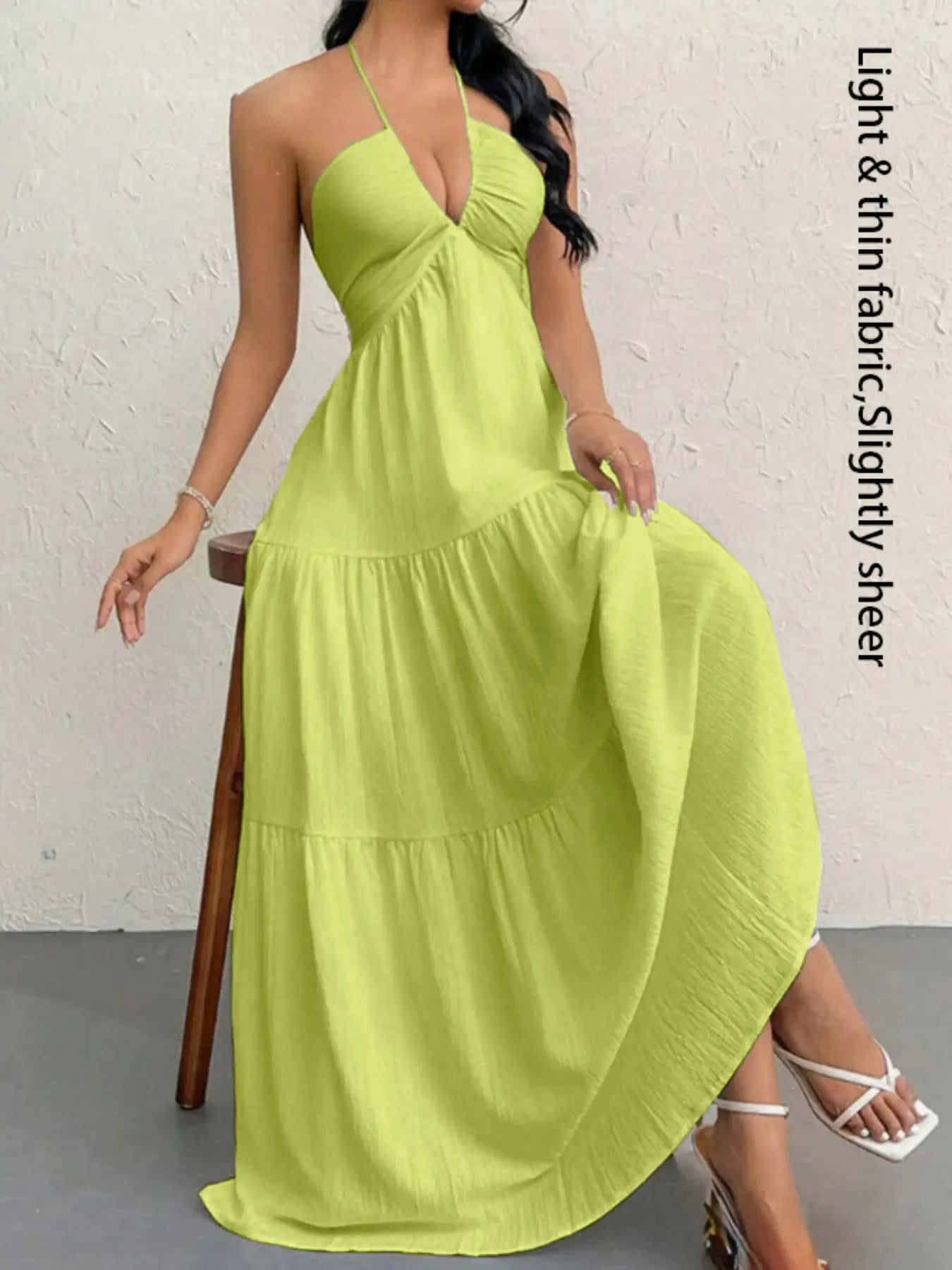 Women's Casual Sleeveless Backless Dress for Summer Beach Vacations