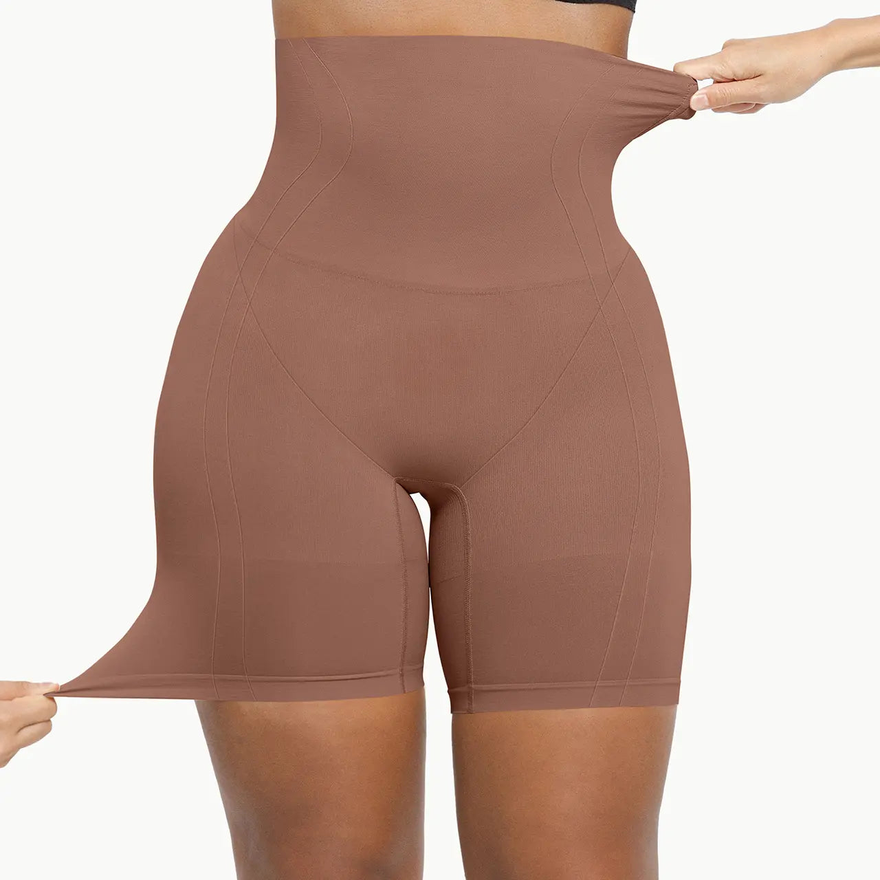 Shapellx Women's Seamless High-Waisted Sculpting Shorts for Tummy Control and Thigh Slimming