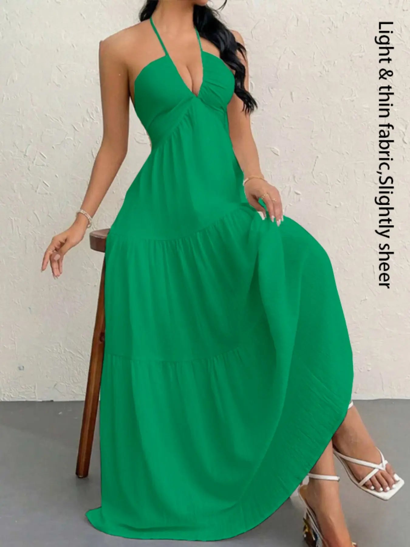 Women's Casual Sleeveless Backless Dress for Summer Beach Vacations