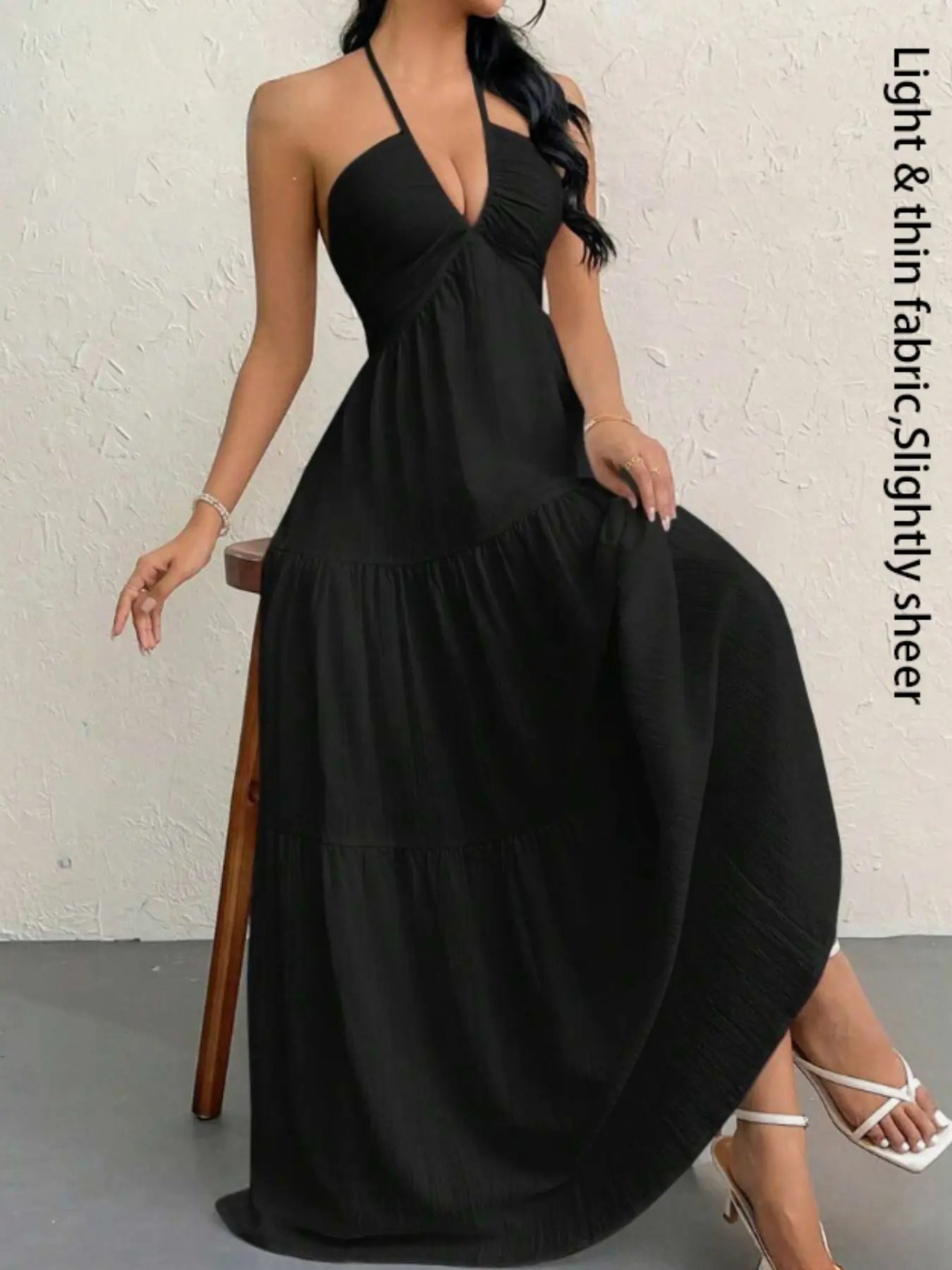 Women's Casual Sleeveless Backless Dress for Summer Beach Vacations