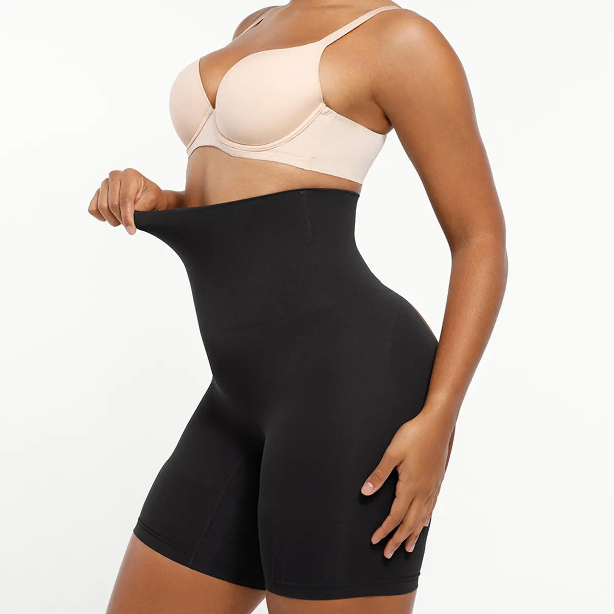 Shapellx Women's Seamless High-Waisted Sculpting Shorts for Tummy Control and Thigh Slimming