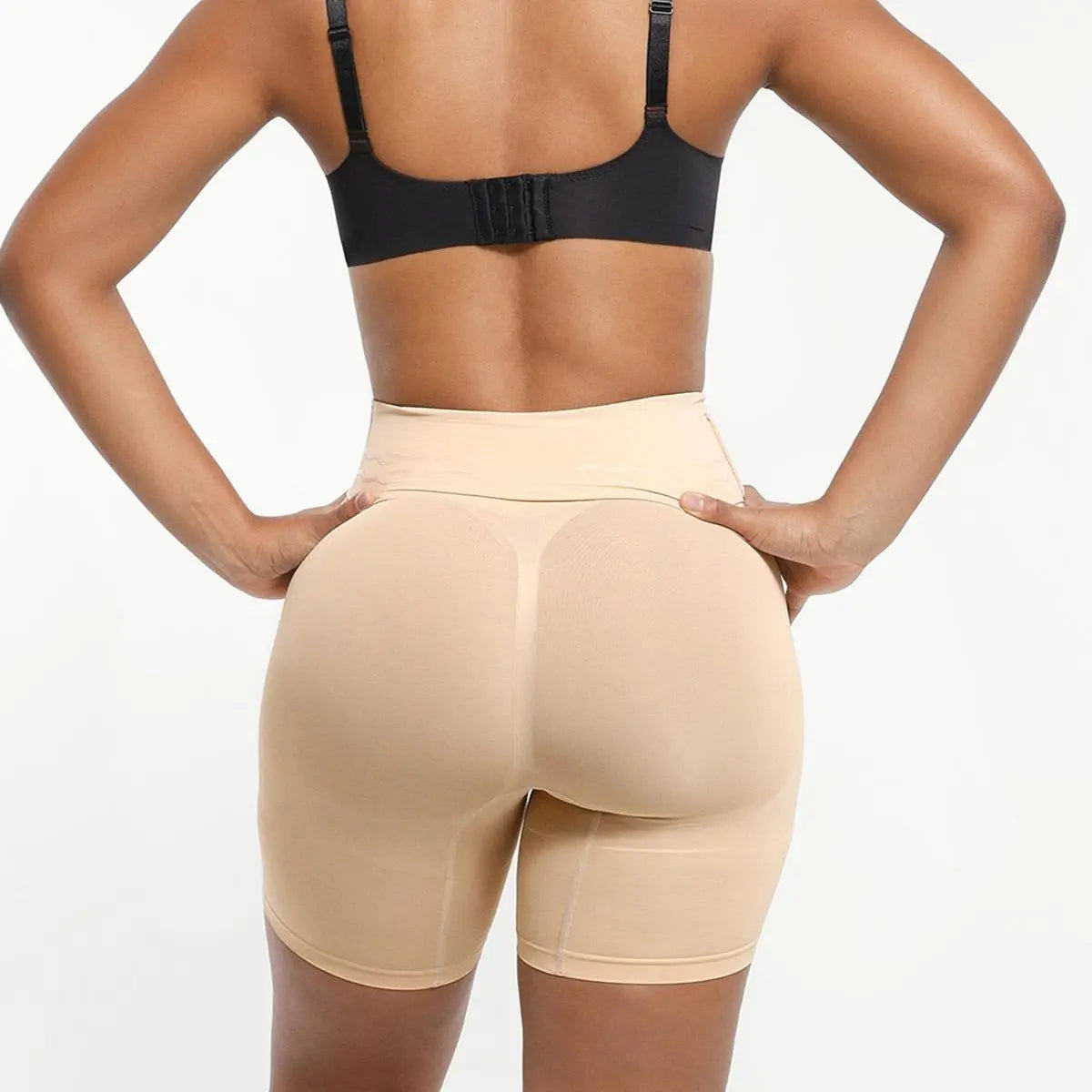 Shapellx Women's Seamless High-Waisted Sculpting Shorts for Tummy Control and Thigh Slimming