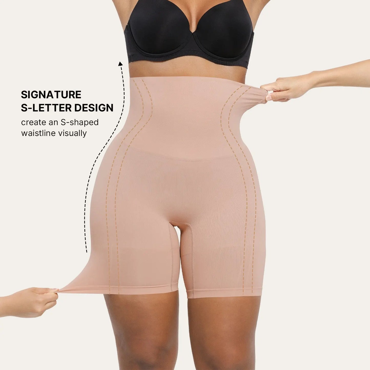 Shapellx Women's Seamless High-Waisted Sculpting Shorts for Tummy Control and Thigh Slimming