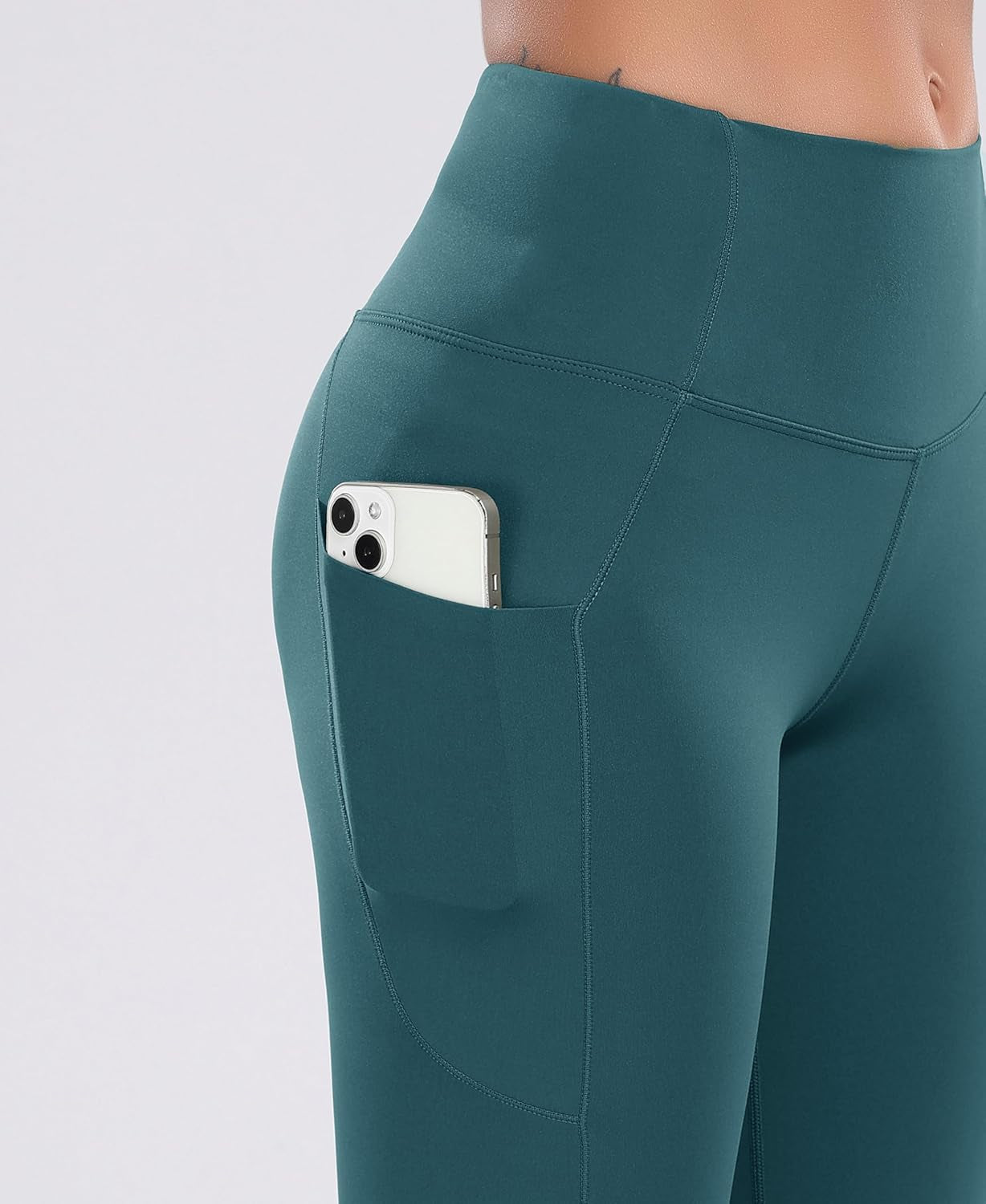 Women's High Waist Yoga Shorts with Side Pockets for Workout and Running