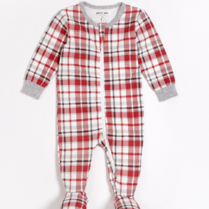 Petit Lem Red Plaid Zip Layette